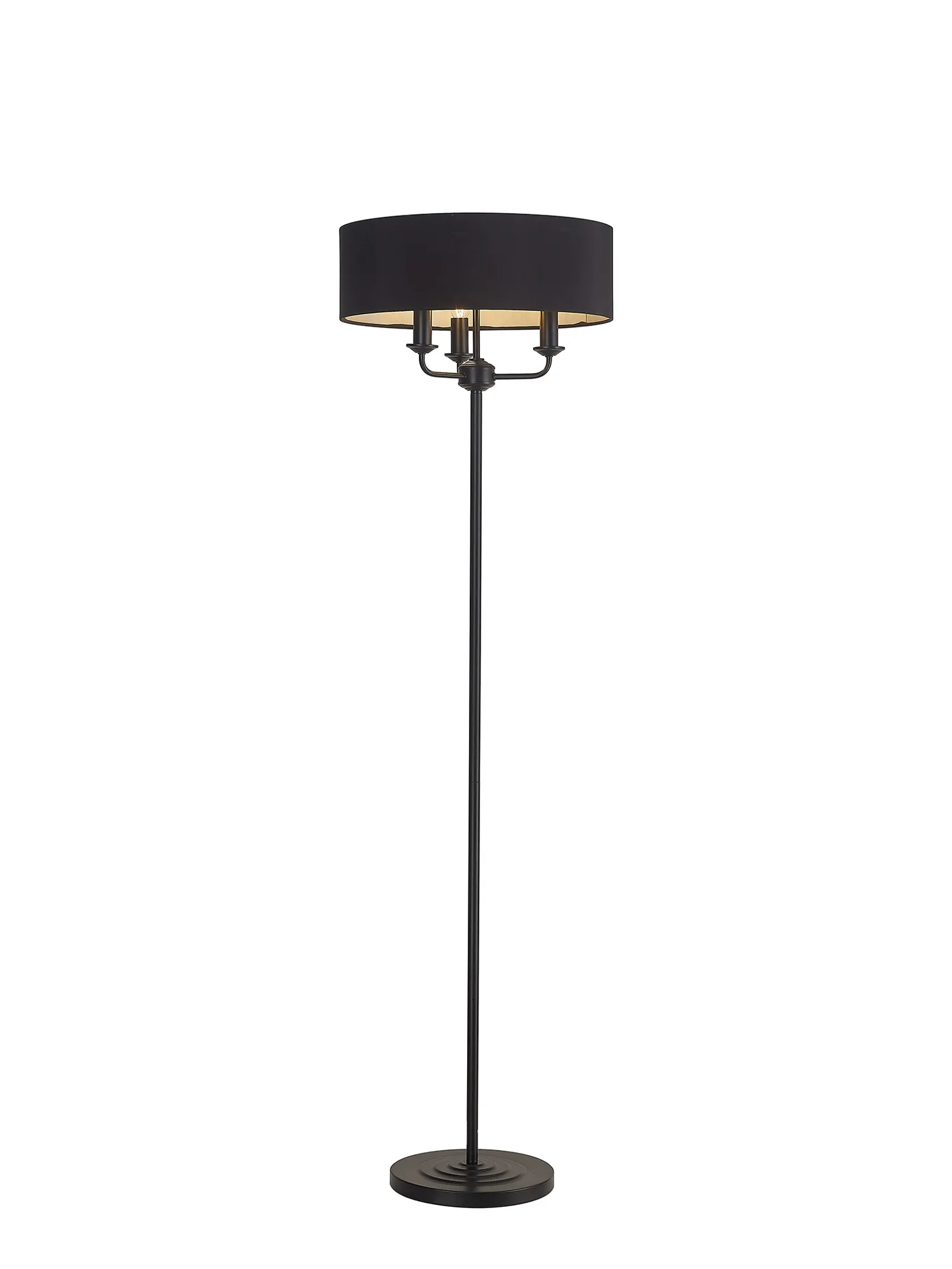 Banyan 45cm 3 Light Floor Lamp Matt Black, Black